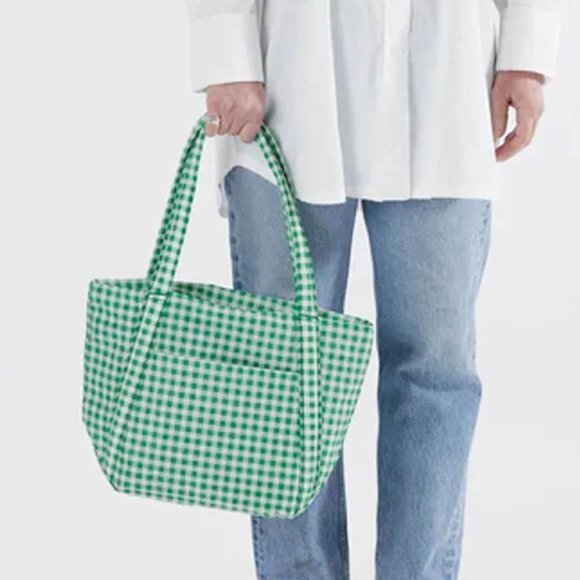 NWT Baggu Mini Cloud Bag - Green Gingham - Picture 5 of 7